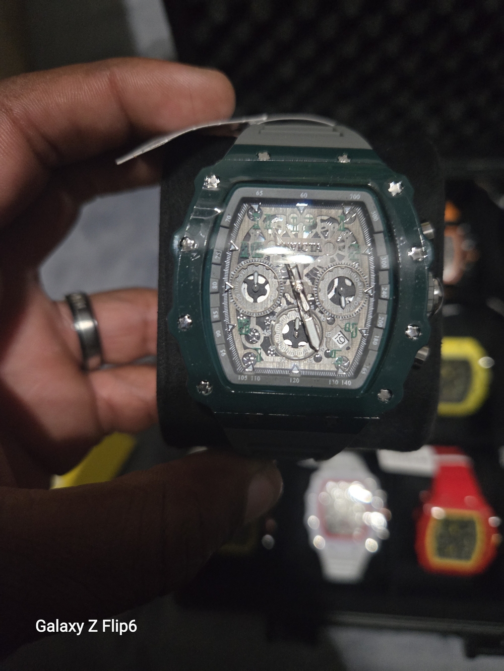 Invicta Green Skeleton Dial Sport Watch
